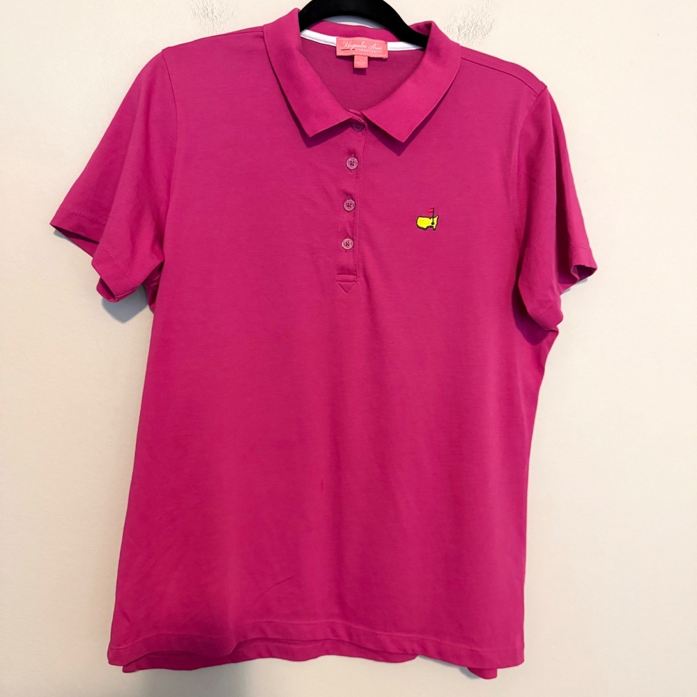 Magnolia Lane‎ Masters polo shirt pink large golf performance classic preppy